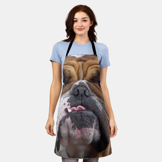 Sierkussen Engelse Bulldog Schort (Gedragen)