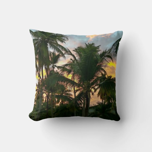 Sierkussen Exotic Beach Palm Trees (Voorkant)