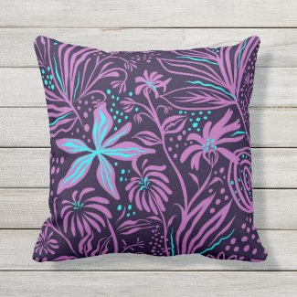 Sierkussen "Flower-art paars"