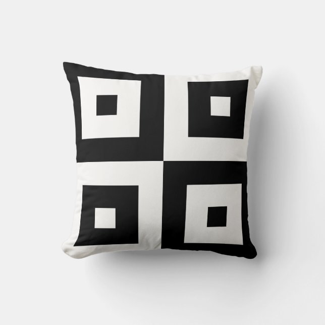 Sierkussen Graphic Black en White Squares (Voorkant)