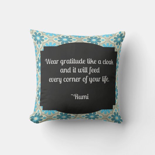 Sierkussen Gratitude Rumi Quote (Voorkant)