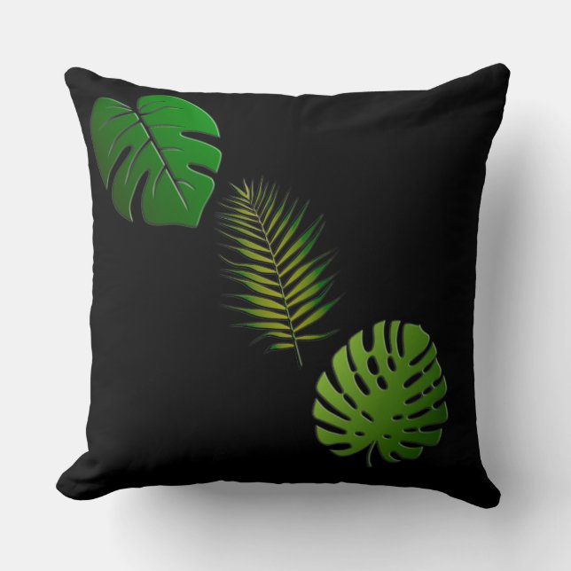 Sierkussen Groene bladeren (Voorkant)