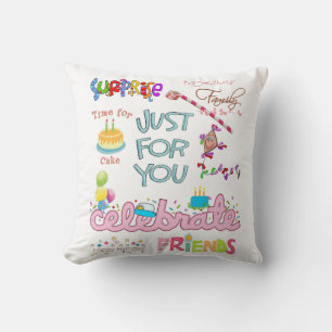 Sierkussen, Happy Birthday Friends Family Throw Kussen