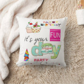 Sierkussen, Happy Birthday FUN Cupcake Kussen (Deken)