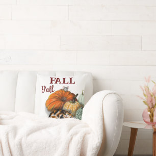 Sierkussen, herfst, met Calico Cat, muis, pumpki Kussen