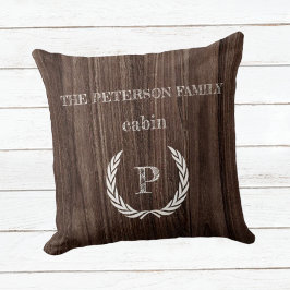 Sierkussen-houten kajuitmonogram gepersonaliseerd kussen