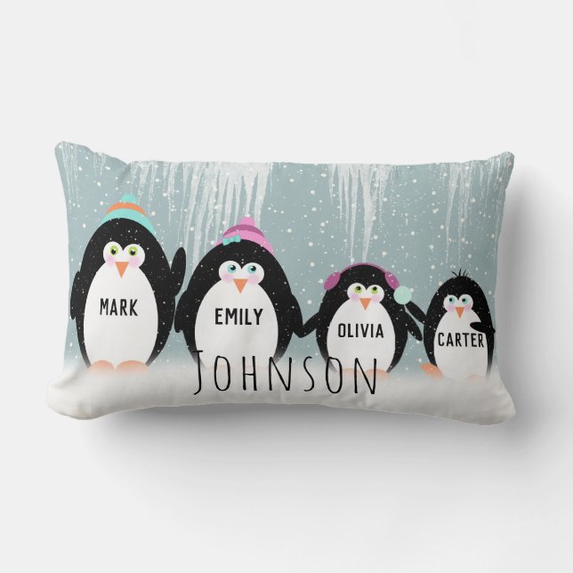 Sierkussen kerstpinguïn kussen (Voorkant)