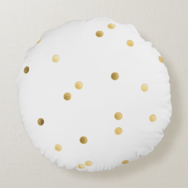 Sierkussen met goudpenseelpenseel van polyester (1 rond kussen (Achterkant)