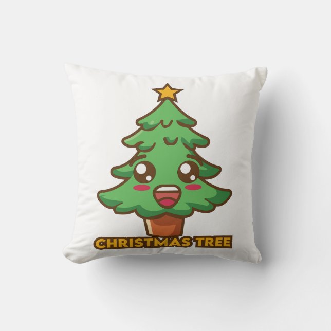 Sierkussen met kerstbomen (Voorkant)