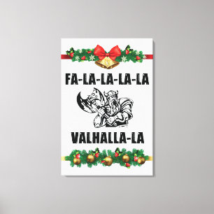Sierkussen met kerstvalhalla canvas afdruk