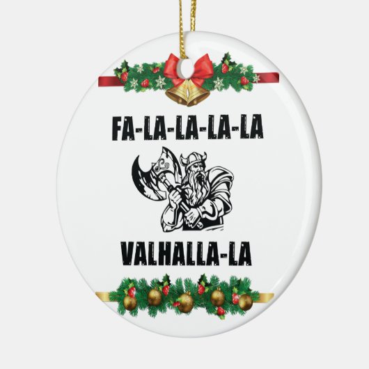 Sierkussen met kerstvalhalla keramisch ornament (Links)