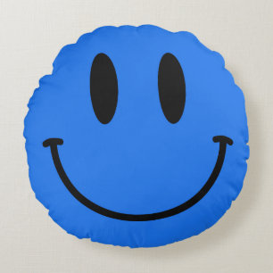 Sierkussen met middelmatige blauw gezichtsronde rond kussen