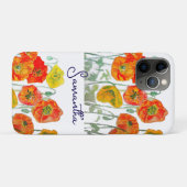 Sierkussen met oranje rode klaproos bloempatroon v Case-Mate iPhone case (Achterkant (horizontaal))