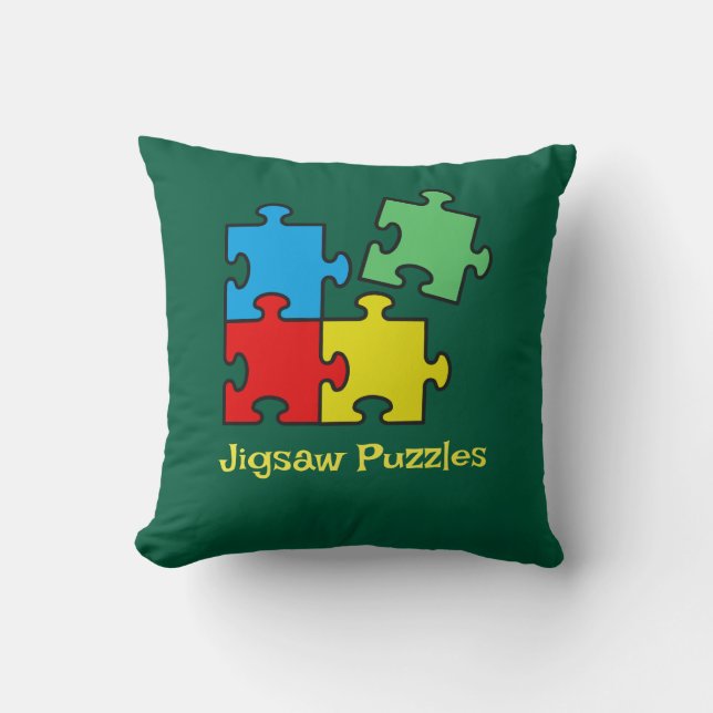 Sierkussen met puzzelstukjes (Voorkant)