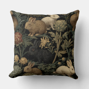 Sierkussen met William Morris konijnen