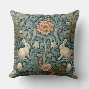 Sierkussen met William Morris konijnen ontwerp
