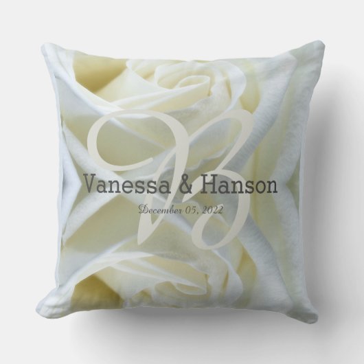 Sierkussen Modern White Rose Keepomwille (Voorkant)