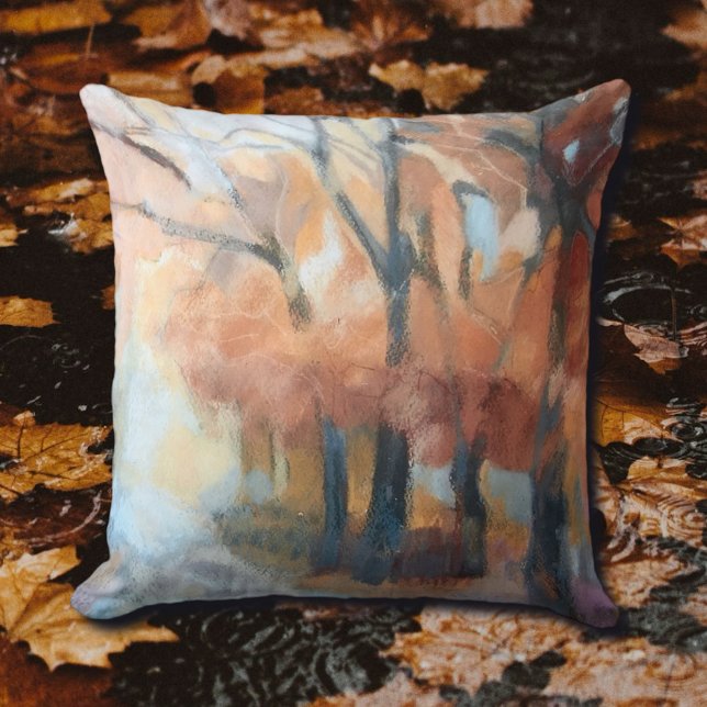Sierkussen moderne oranje geelbruine bomen (Creator heeft geüpload)
