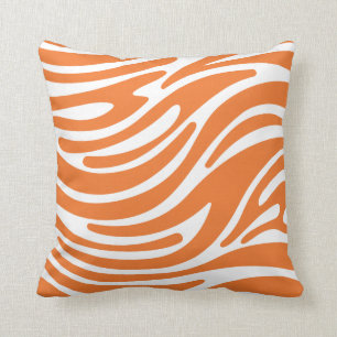 Sierkussen - Moderne Zebrastrips (Oranje)