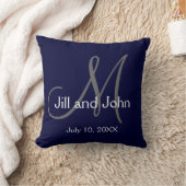 Sierkussen Navy Blue Monogram Wedding Keepomwille (Deken)
