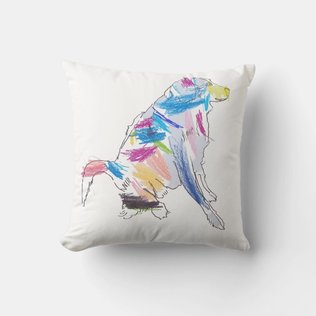 Sierkussen regenbooghond (Voorkant)