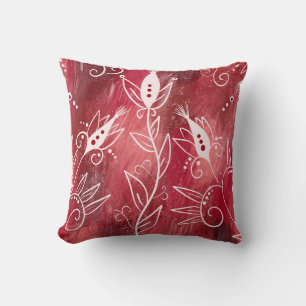 Sierkussen rode en witte flora