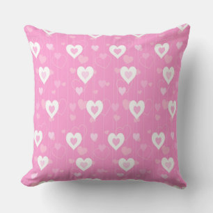 Sierkussen roze en witte harten
