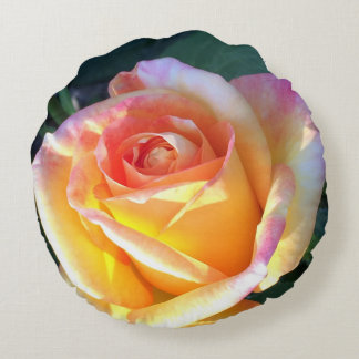 Sierkussen Roze koraal geel Roos Rond Kussen