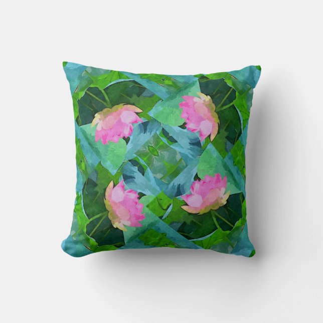Sierkussen - Roze Lotus Abstract (Voorkant)
