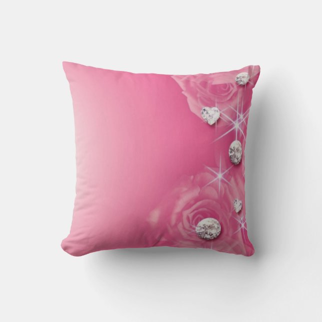 Sierkussen Roze Rose Diamonds (Voorkant)
