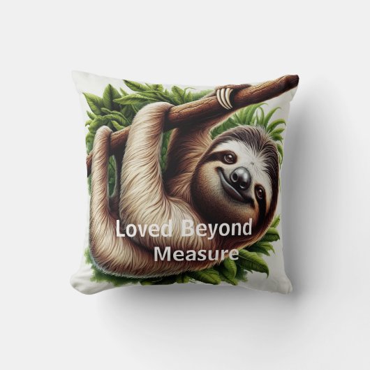 Sierkussen - Schattigee hangende Baby Sloth (Voorkant)