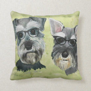 Sierkussen Schnauzer Groovy Glasses