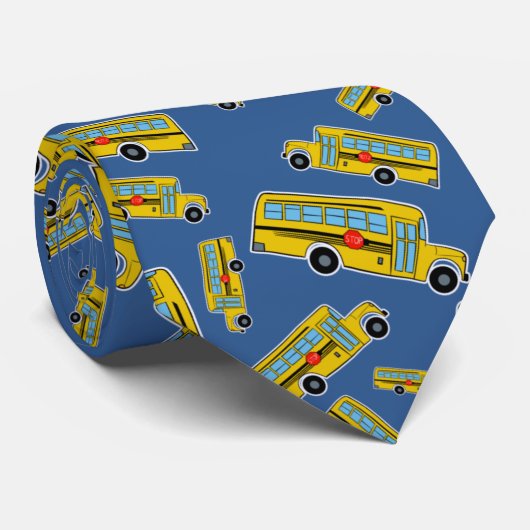 Sierkussen schoolbuspatroon stropdas (Opgerold)