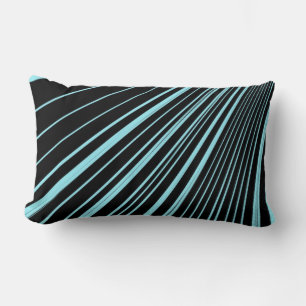 Sierkussen Stripe Aqua Blue Black Kussen