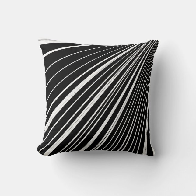 Sierkussen Stripe Grey Black (Voorkant)