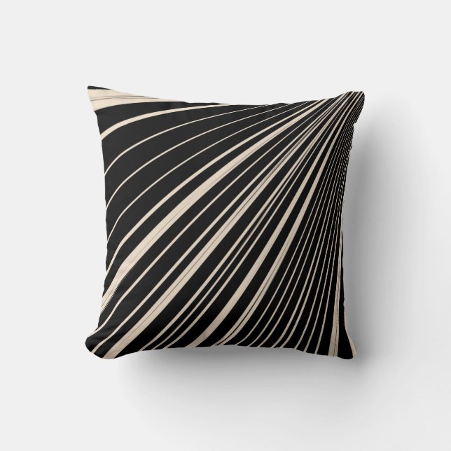 Sierkussen Stripe Sepia Black (Voorkant)