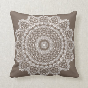 Sierkussen Taupe Lace Pattern