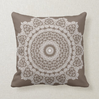Sierkussen Taupe Lace Pattern