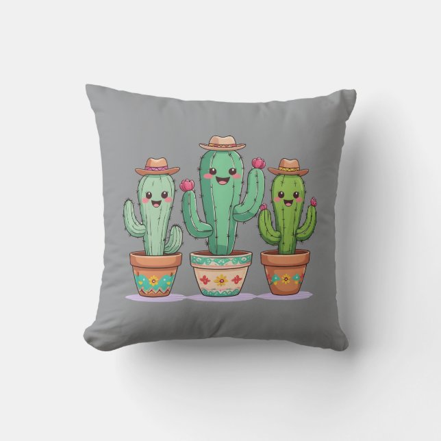 Sierkussen van Boho Cactus (Voorkant)