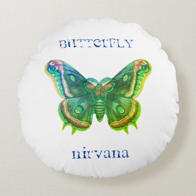 Sierkussen van Butterfly Nirvana Rond Kussen (Voorkant)