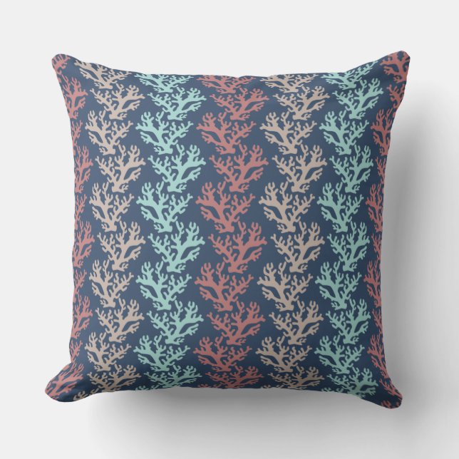 Sierkussen van de marine van Coral Zigzag Pattern (Voorkant)