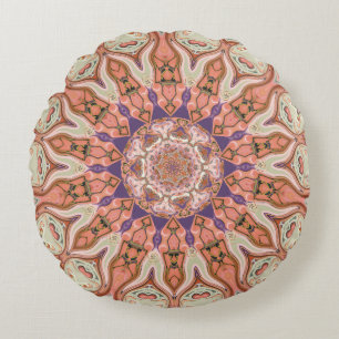 Sierkussen van de ronde Pinks Mandala Rond Kussen