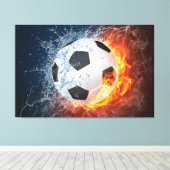 Sierkussen van ontvlammend Football/Voetbal Canvas Afdruk (Insitu (Houten vloer))