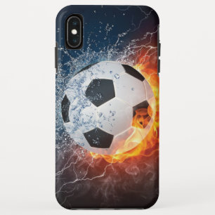 Sierkussen van ontvlammend Football/Voetbal iPhone XS Max Hoesje