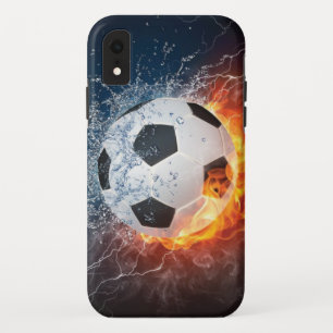 Sierkussen van ontvlammend Football/Voetbal iPhone XR Hoesje