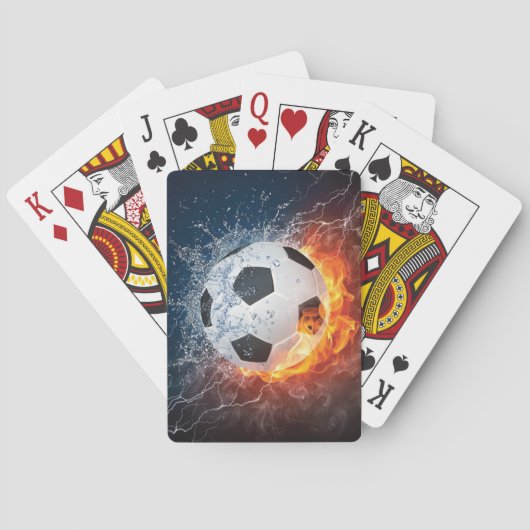 Sierkussen van ontvlammend Football/Voetbal Pokerkaarten (Achterkant)
