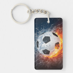 Sierkussen van ontvlammend Football/Voetbal Sleutelhanger