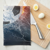 Sierkussen van ontvlammend Football/Voetbal Theedoek (Quarter Fold)