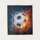 Sierkussen van ontvlammend Football/Voetbal Wandkleed (Voorkant)