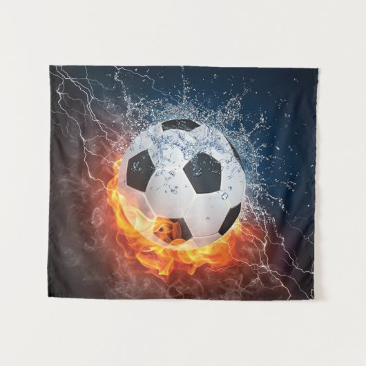 Sierkussen van ontvlammend Football/Voetbal Wandkleed (Voorkant (horizontaal))